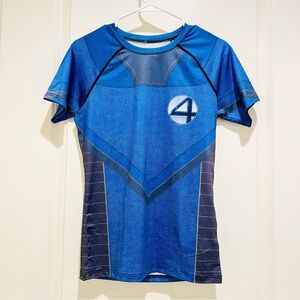 Fantastic Four superhero marvel Compression short Sleeve Rashguard tee XL NWT